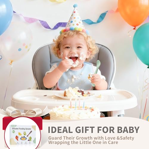 8-Pack Silicone Baby Spoons for Self-Feeding | BPA-Free & Soft Tips