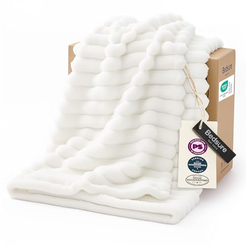 Bedsure GentleSoft White Throw Blanket for Couch, 50x60 Inches