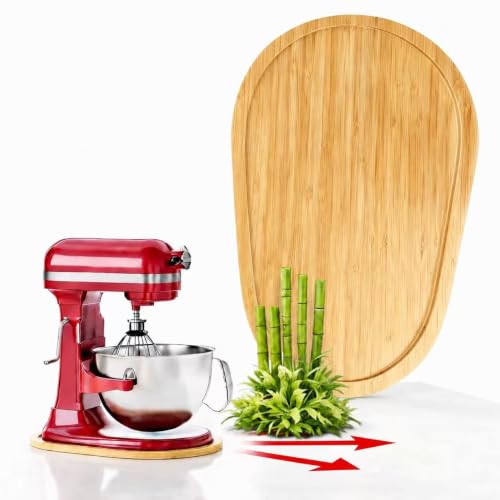 Bamboo Sliding Tray for 5-8 Quart Stand Mixers, Non-Slip Countertop Slider