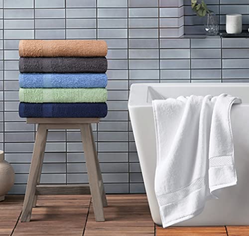 100% Cotton Bath Towel Set 6-Pack Quick Dry Super Absorbent 27x54
