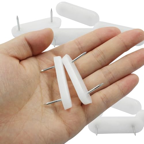 Bed Skirt Pins - 20 Pcs White Plastic Head Pins for Slipcovers