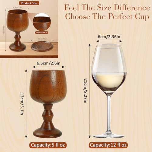 Handmade Wooden Communion Chalice with Tray and Gift Bag - 5.1 Inch