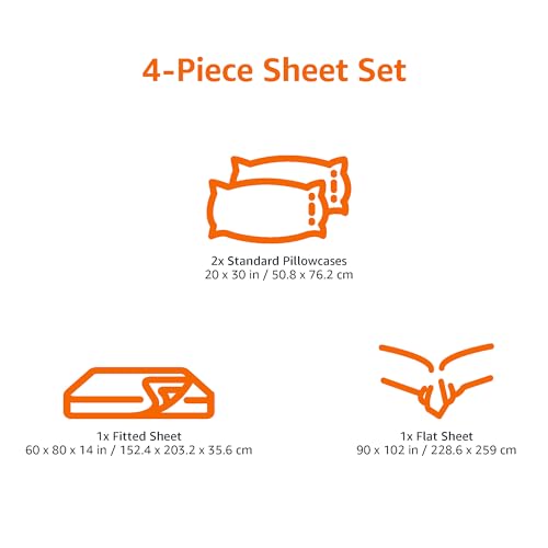 100% Cotton Jersey Knit Queen Bed Sheet Set - Deep Pocket 4-Piece