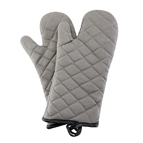 13-Inch Quilted Heat Resistant Oven Mitts - Flame Retardant Set of 2