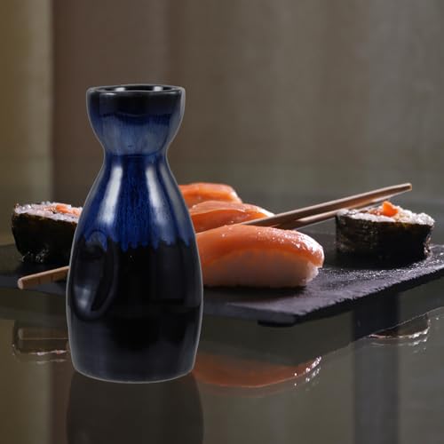 Porcelain Sake Carafe - Handcrafted Japanese Blue Ceramic Bottle for Hot & Cold Drinks