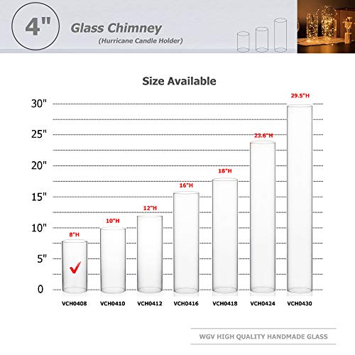 Clear Glass Cylinder Candle Holder - 8" Open Ended Design