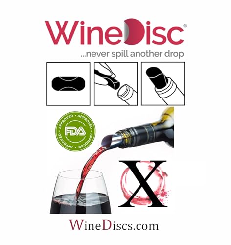 WineDisc Drop Stopping Wine Pour Spout - No Red Stains, Easy Pouring