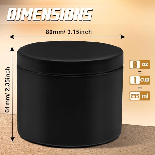 8oz Candle Tins - 24-Pack Metal Containers with Lids for DIY