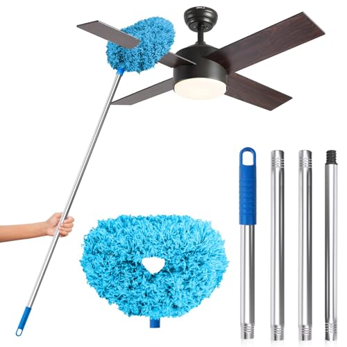 Microfiber Ceiling Fan Duster with 13-48 Inch Extension Pole | Washable