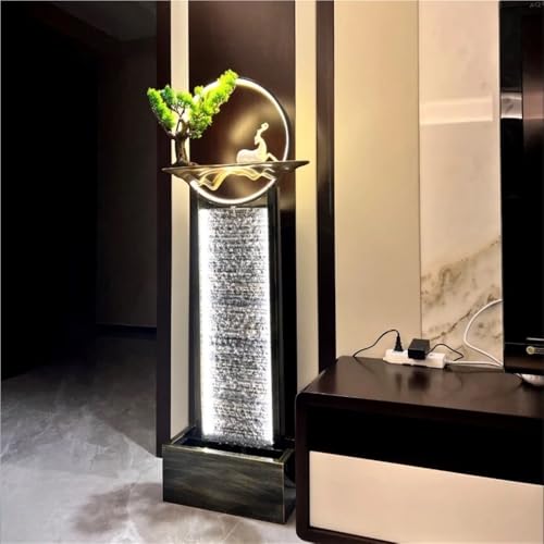 LED Mountain Floor Standing Water Fountain Indoor Decorative Waterfall