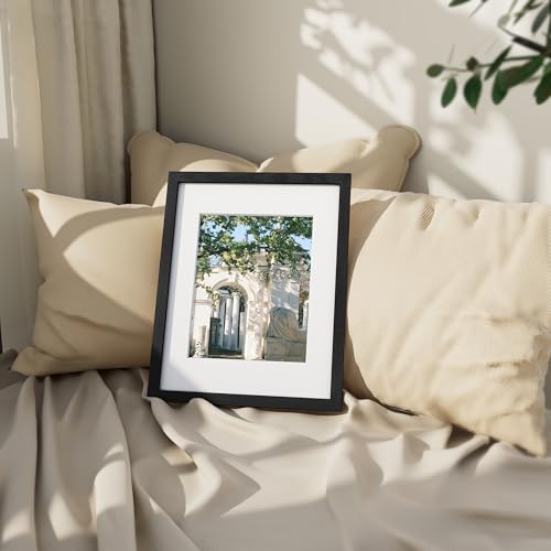 Black 11x14 Picture Frame with Mat for 8x10 Photo, Wall Mount Display