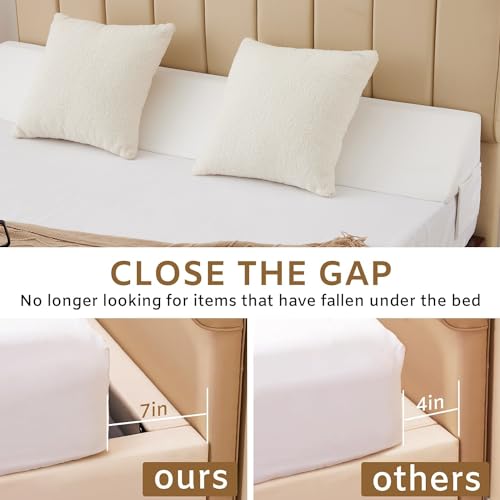King Bed Wedge Pillow Gap Filler for Headboard - High-Density Foam