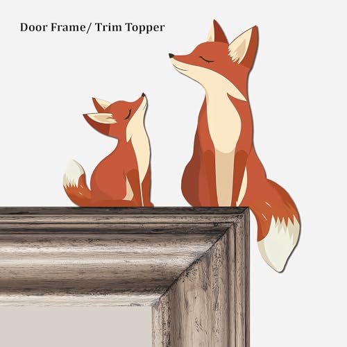 Wooden Fox Door Topper Set, Woodland Nursery Wall Decor, 8-Inch
