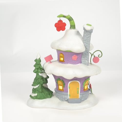 Department 56 Dr. Seuss Grinch Village Lit Building, Auntie Who's House, 8 Inch Christmas Decor
