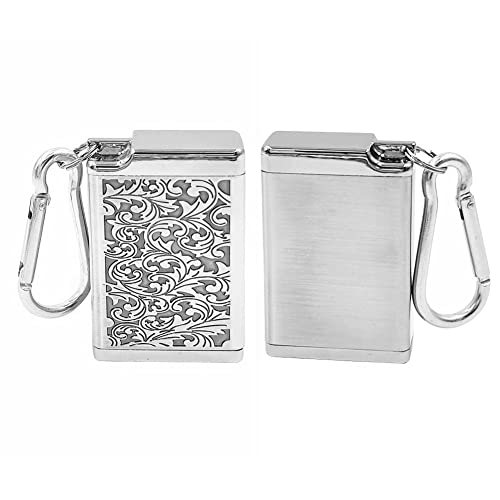 Portable Metal Ashtray with Lid - Pocket Cigarette Ash Tray Keychain