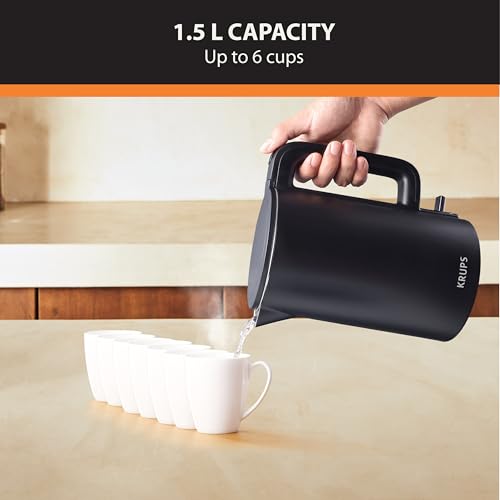 1.5L Stainless Steel Electric Kettle, Cool-Touch Double Wall Water Boiler