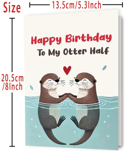 Happy Birthday to My Otter Half Greeting Card for Husband or Wife