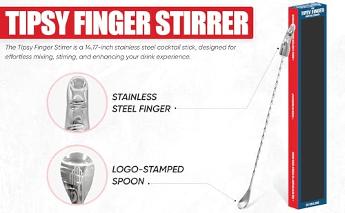 Stainless Steel Life-Size Finger Cocktail Stirrer - Funny Bar Tool, 36cm
