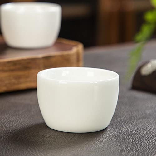 Sizikato 6pcs White Chinese Porcelain Sake Tea Cups 50ml - Exquisite & Durable - Variation C