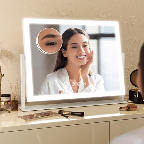FENNIO Vanity Mirror with Lights 13'' x 17'' Makeup Lights,Vanity