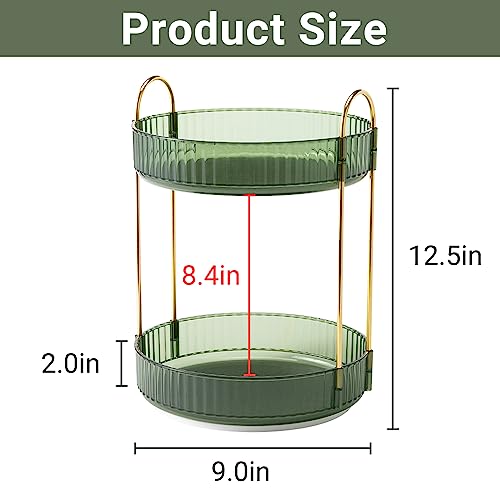 Asayuee 360 Rotating Makeup Organizer for Vanity,2 Tier Large