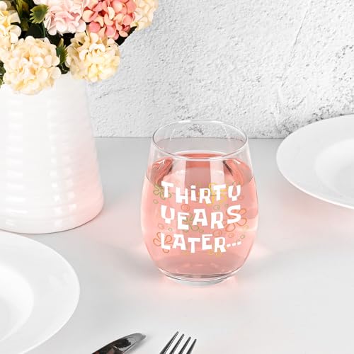 30th Birthday Wine Glass for Women - 17 OZ Funny & Elegant Gift for Her, Mom, Wife, Daughter, Sister, Friend - Futtumy