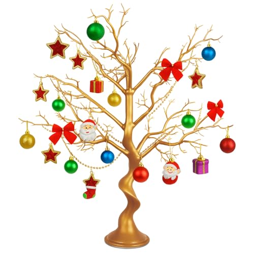 Jetec Golden Halloween & Christmas Tree Centerpiece 30in Manzanita Branch Decor