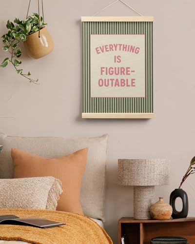 Inspirational Canvas Wall Art Poster, Retro Pink and Green Affirmation Decor 12x16