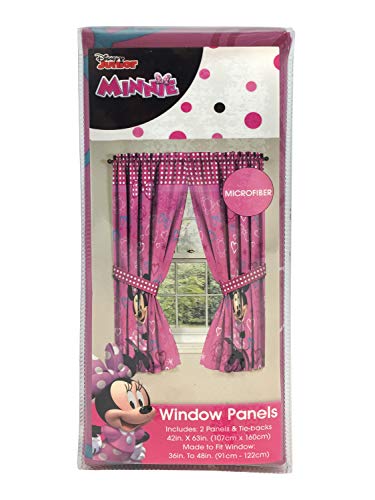 Kids Character Window Drapes - 4-Piece Curtain Set with Tiebacks, 63 Inch