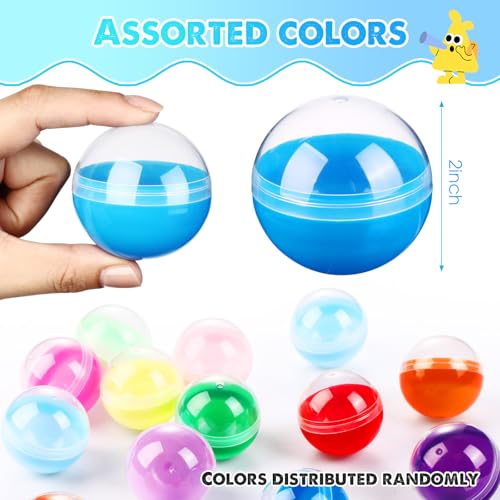 HyDren 60 Pcs Round 2 Inch Colorful Vending Machine Capsules - Clear Ball Capsules (Round)