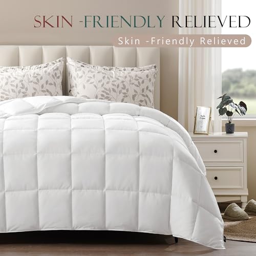 Queen Lightweight Duvet Insert - Soft Peach Skin Fabric, 250GSM Microfiber, OEKO-TEX Certified