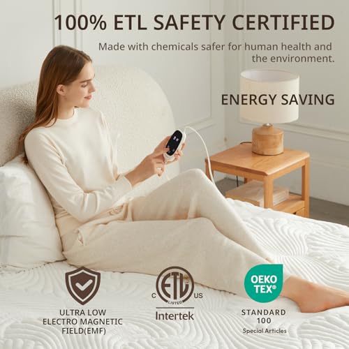 Heated Mattress Pad King Size with 9 Heat Settings and Auto Off