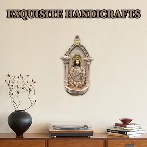 Vintage Resin Wall-Mounted Holy Water Font Religious Wall Sculpture