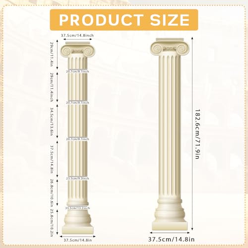 2 Pack Greek Column Cardboard Cutouts for Party Backdrop Decorations