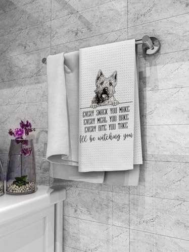 Dibor Scottish Terrier Dog Kitchen Towels, 16x24 Inches, Funny Gift