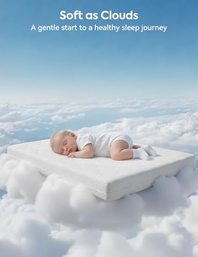 Dual-Sided Crib & Toddler Bed Mattress - Breathable Memory Foam 52" x 27.5"