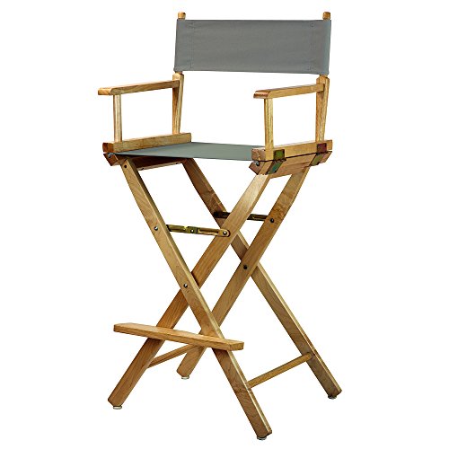 30-Inch Solid Wood Director's Chair, Foldable Bar Height Seating