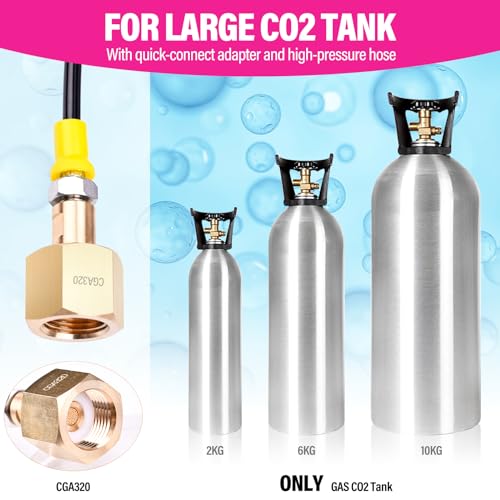 CO2 Quick Adapter Hose 60in for Soda Maker CGA320 Tank Connector