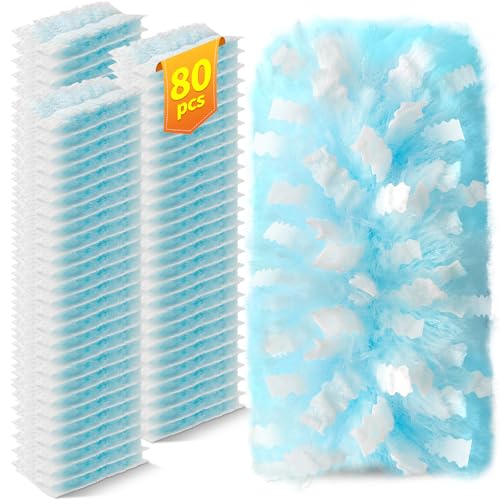 80-Pack Microfiber Duster Refills - Disposable Multi-Surface Dusting Pads