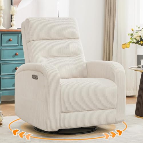 Power Swivel Rocker Recliner Nursery Glider with USB Charging Port