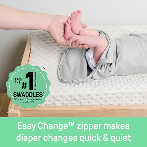 SwaddleMe by Ingenuity Easy Change Baby Swaddle in Size Small/Medium, 0-3 Months, 7-14 Pounds, 3-Pack with Easy Change Zipper -Zebra Botanical