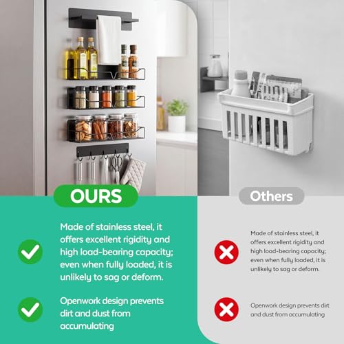 5-Pack Heavy-Duty Magnetic Storage Shelves for Laundry Room and Kitchen