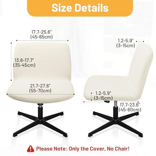 Stretchable Criss Cross Chair Slipcover for Armless Chairs - White