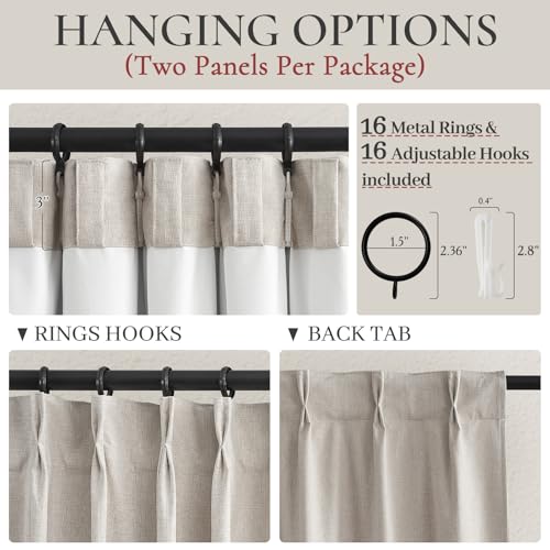 100% Blackout Thermal Curtains 84" Length, 2 Panels Set - Off White
