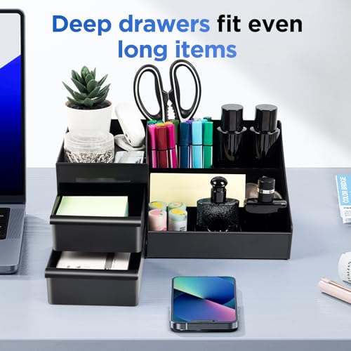 Black Cologne Organizer Stand for Men, Bathroom Counter Storage