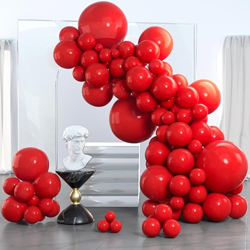 PartyWoo Red Balloons 85 Pcs Assorted Sizes Latex Balloon Arch Kit