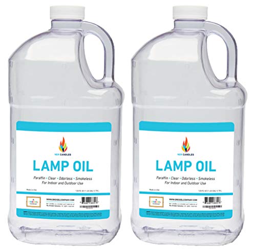 Liquid Paraffin Lamp Oil - 1 Gallon, Smokeless & Odorless Fuel, 2 Pack