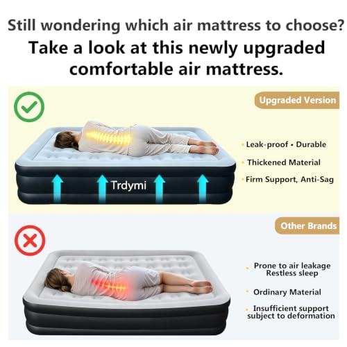 Full Size Air Mattress with Built-in Pump - 18 Inch Raised Inflatable Bed