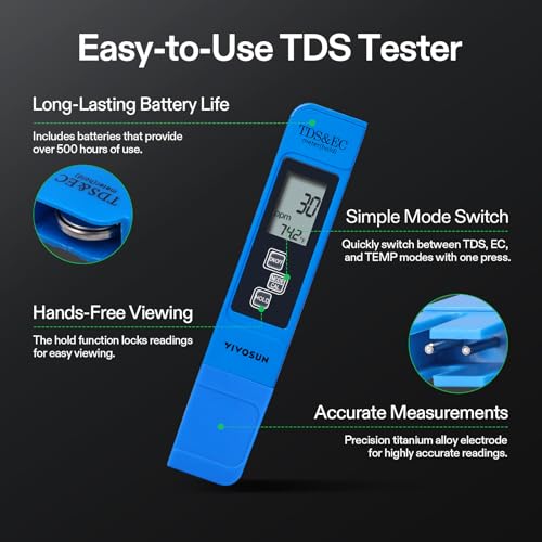 Digital pH Meter and TDS EC Meter Combo for Hydroponics and Pools