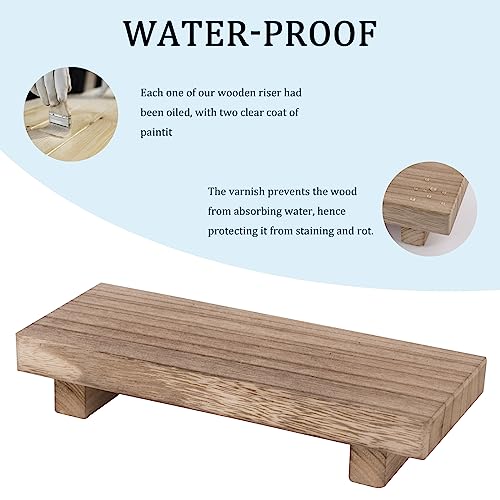 Small Wood Pedestal Tray, 8.7-Inch Farmhouse Bathroom Soap Holder